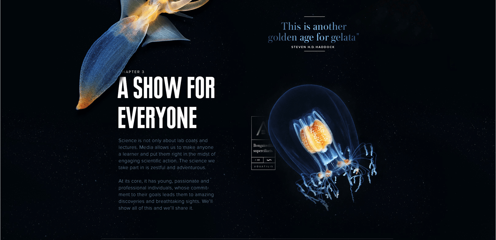 Aquatilis - Using interactive storytelling to share the journey of an undersea expedition.